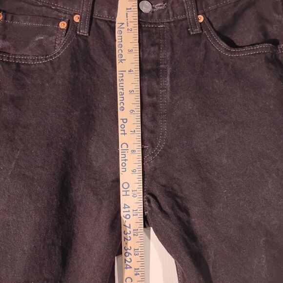 Levi's 501 jeans mens 33x34 black denim button fly straight leg original fit - Picture 6 of 12